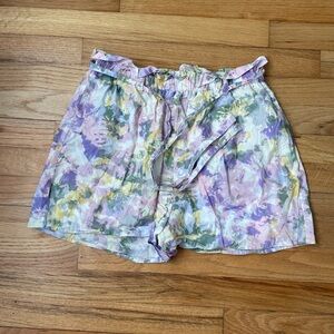 Tart High Waist Floral Women's Shorts - Pink and Purple